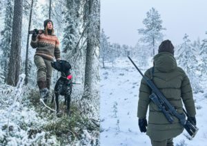 Lotta metsästysretkellä talvisessa luonnossa